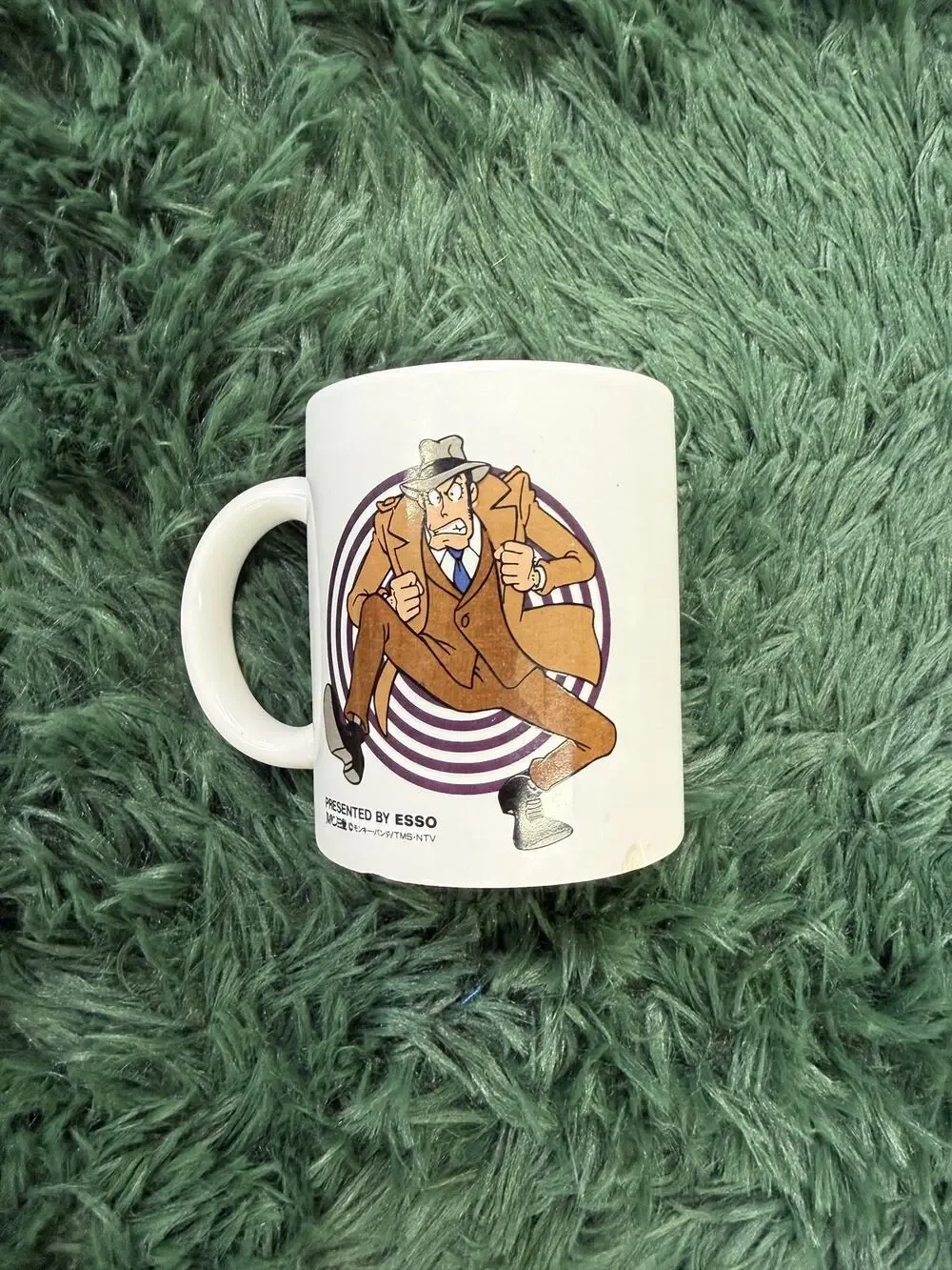 Vintage Lupin III & Inspector Zenigata Esso Promotional Anime Coffee Mug Cup